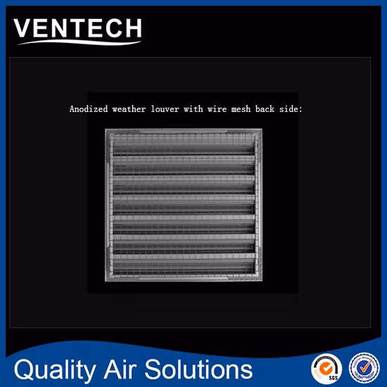 Rejilla exterior de aire exterior montada en la pared de aluminio con recubrimiento de polvo